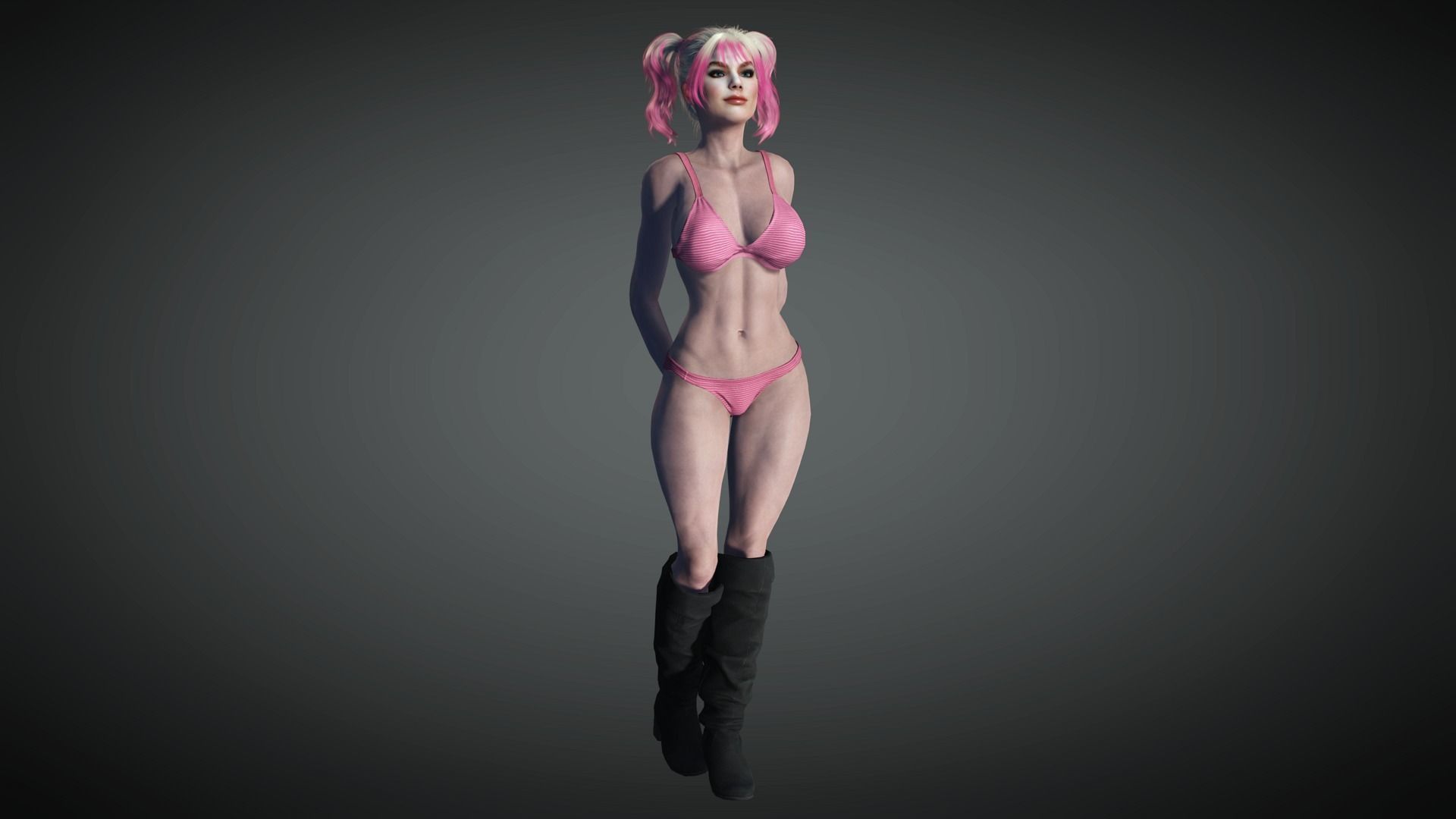 AAA Realistic Female Character 13 Low-poly 3D model_4