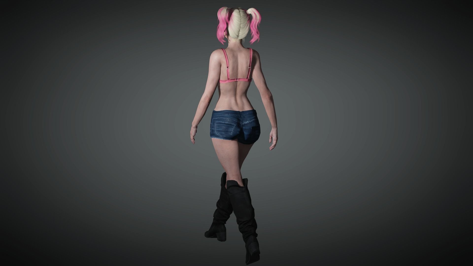 AAA Realistic Female Character 13 Low-poly 3D model_7