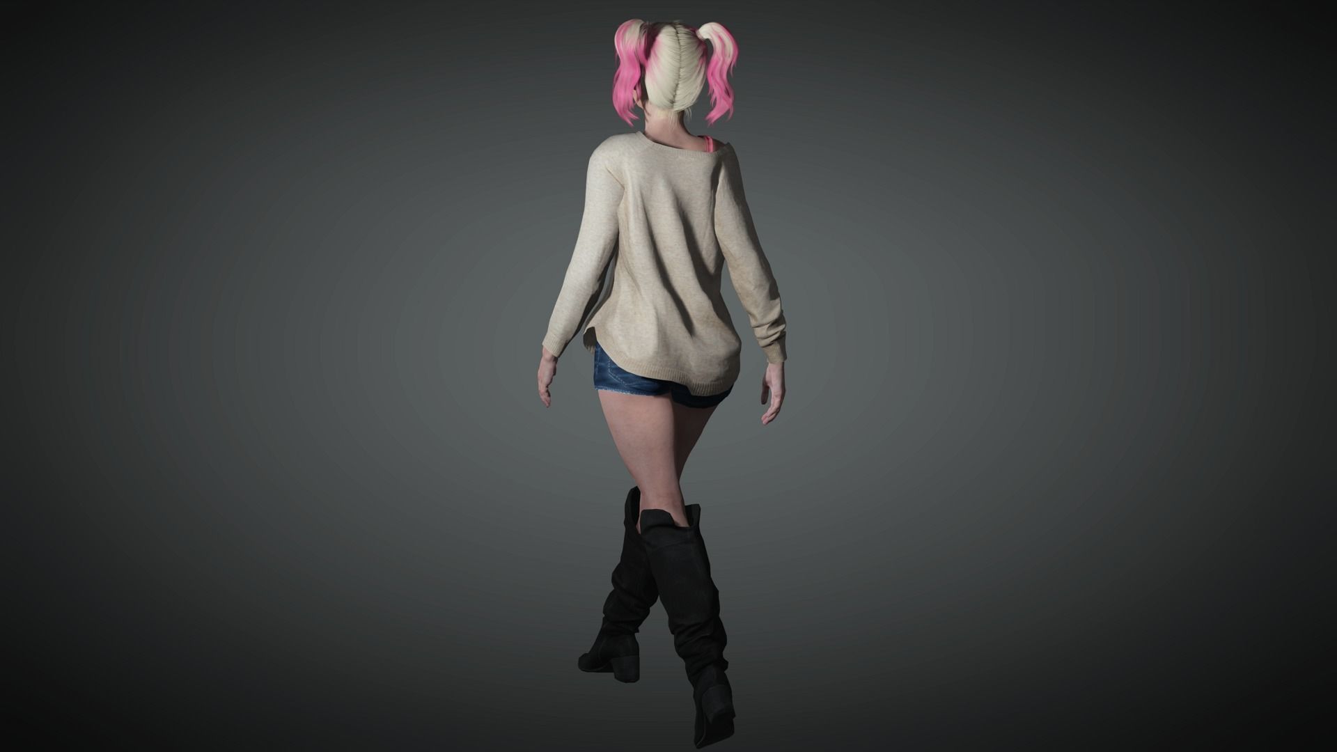 AAA Realistic Female Character 13 Low-poly 3D model_6
