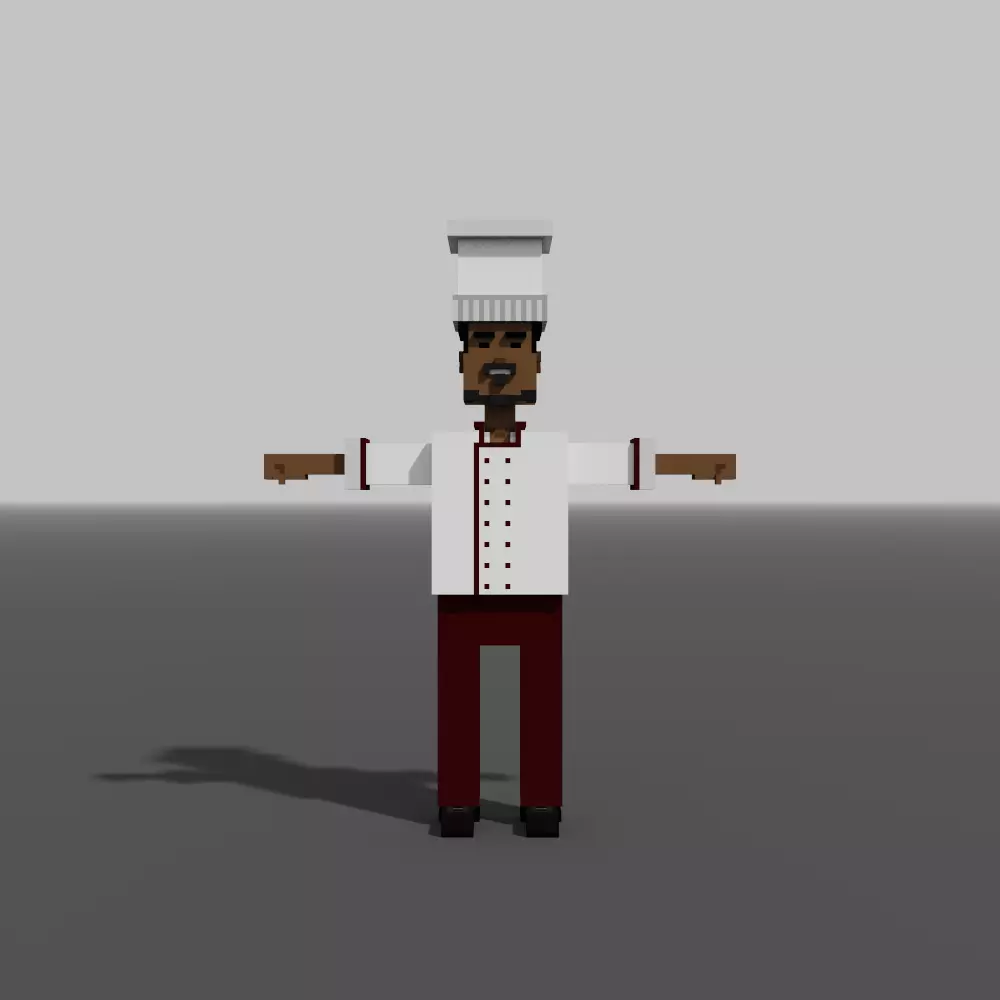 Voxel Cooker Low-poly 3D model_0