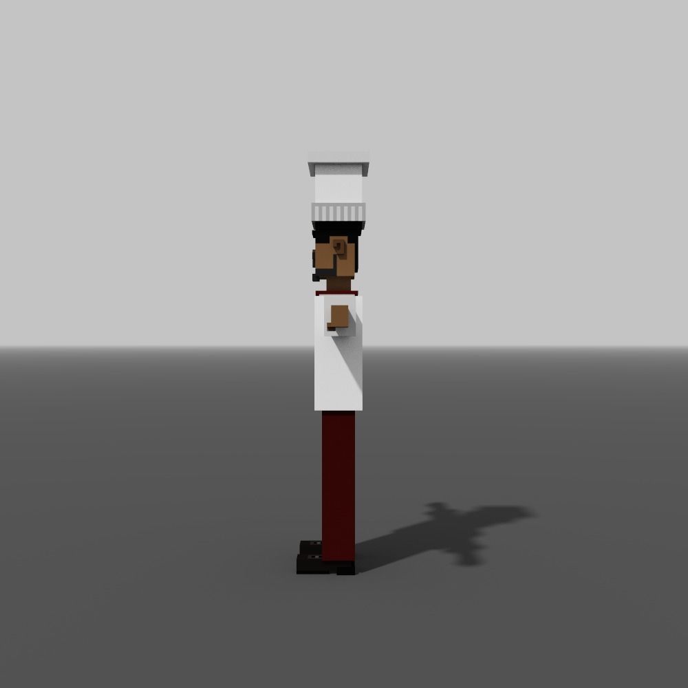 Voxel Cooker Low-poly 3D model_2