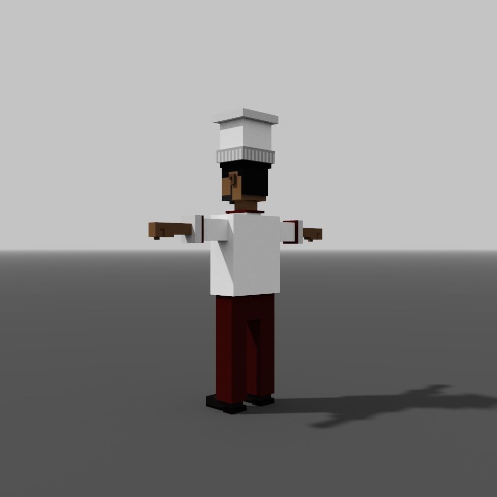 Voxel Cooker Low-poly 3D model_3
