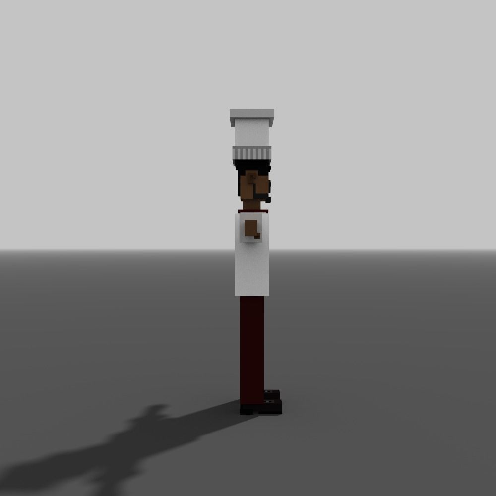 Voxel Cooker Low-poly 3D model_6