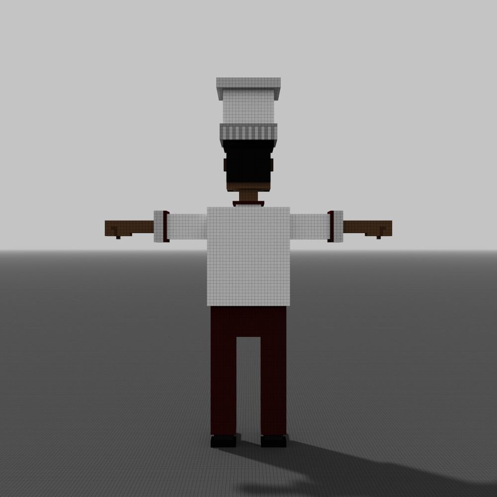 Voxel Cooker Low-poly 3D model_10