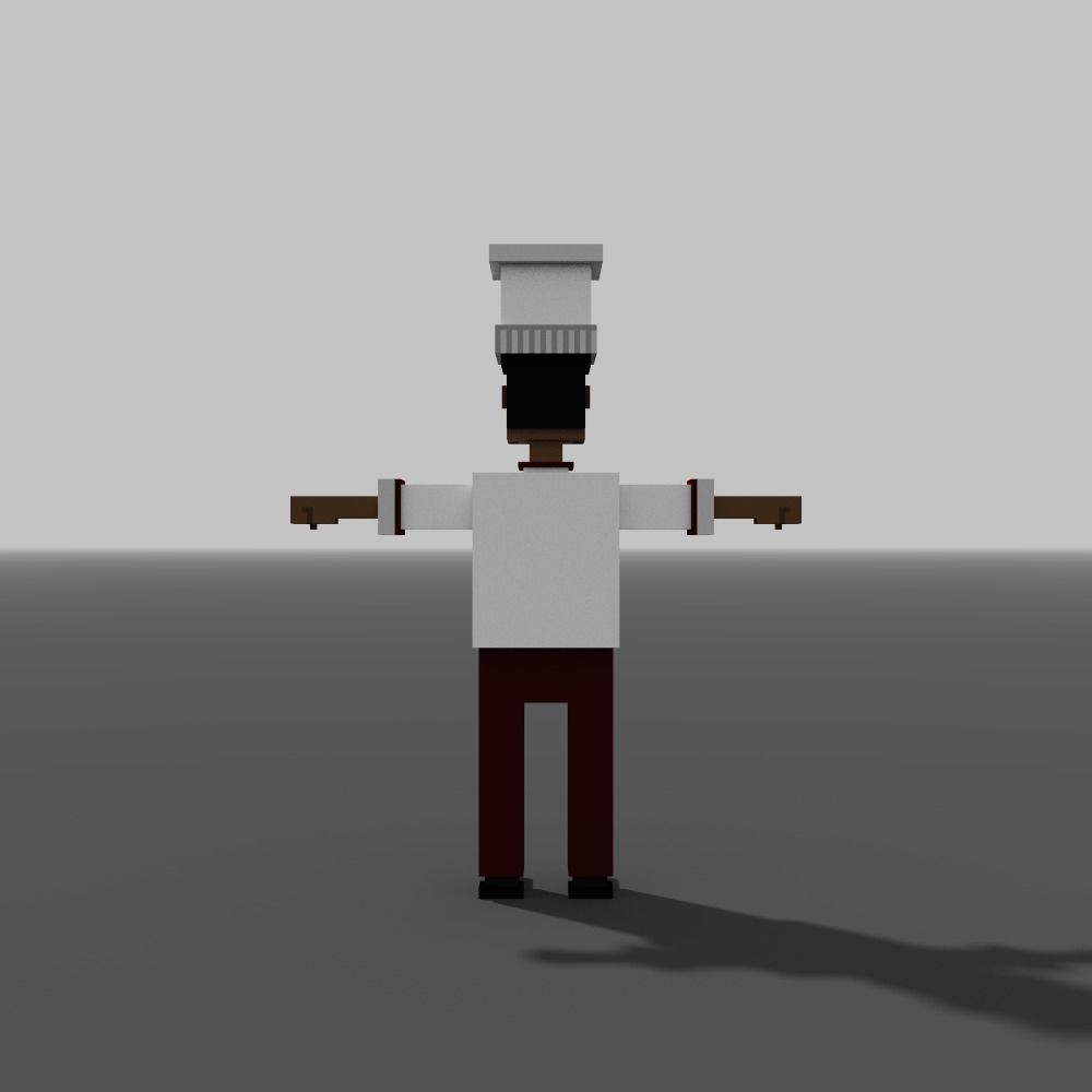 Voxel Cooker Low-poly 3D model_4