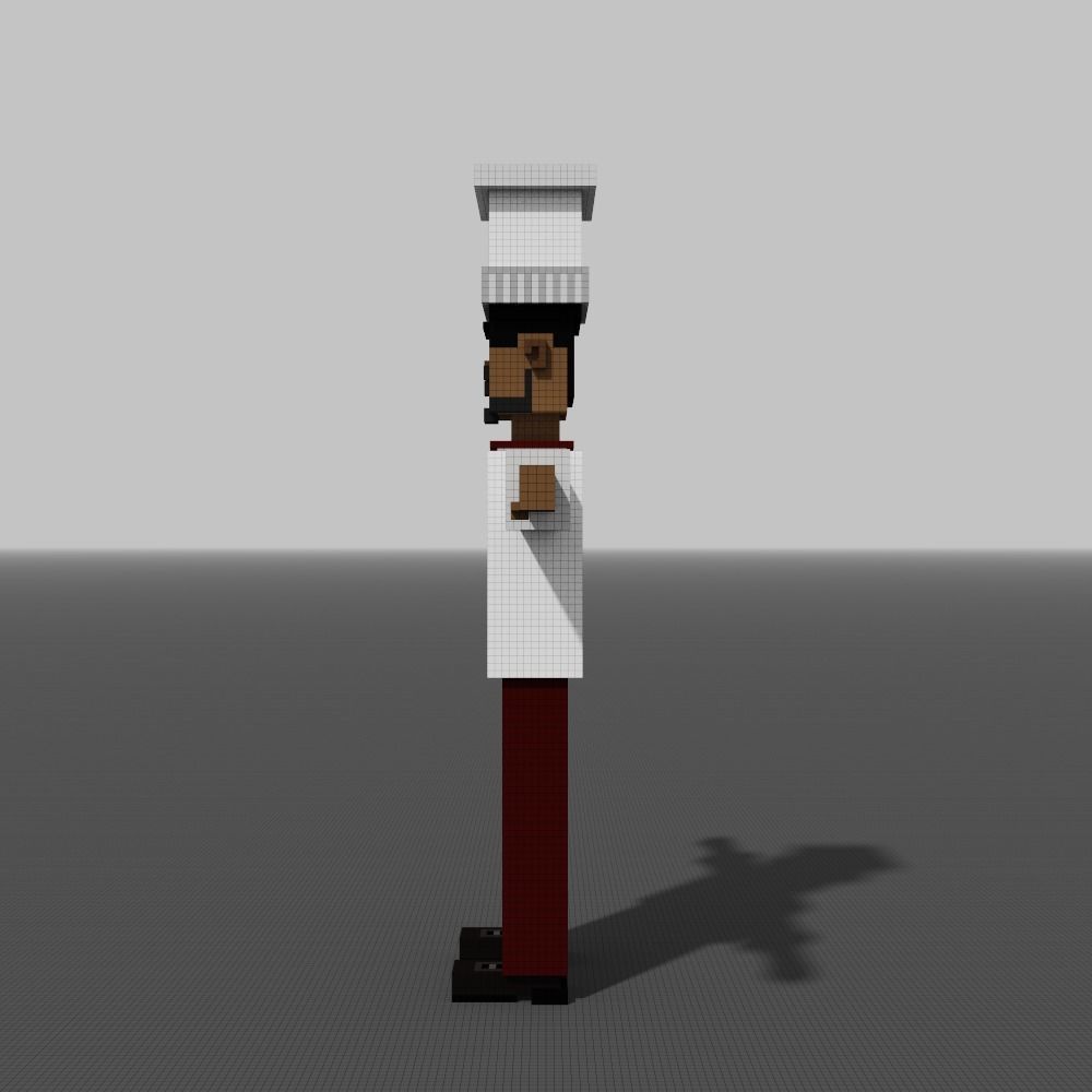 Voxel Cooker Low-poly 3D model_9