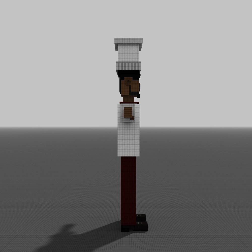 Voxel Cooker Low-poly 3D model_11