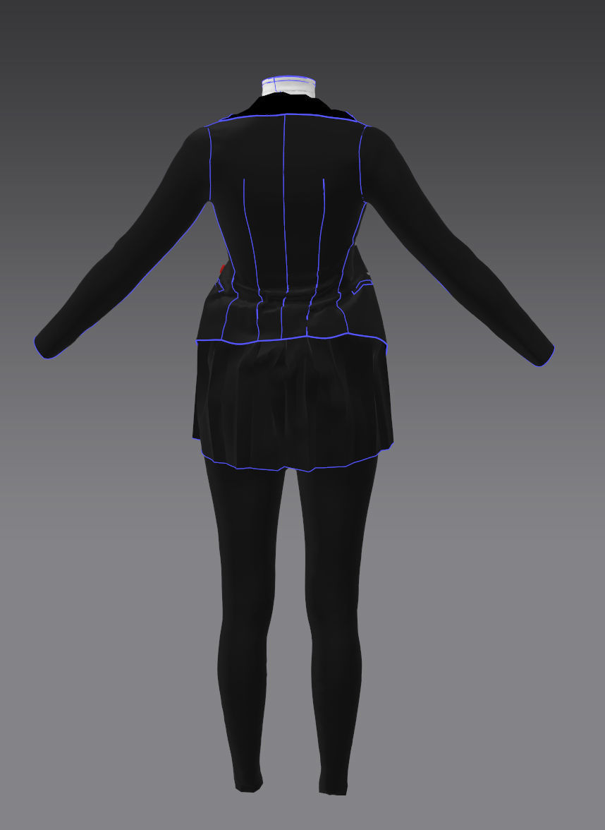 school uniform Free 3D model_2