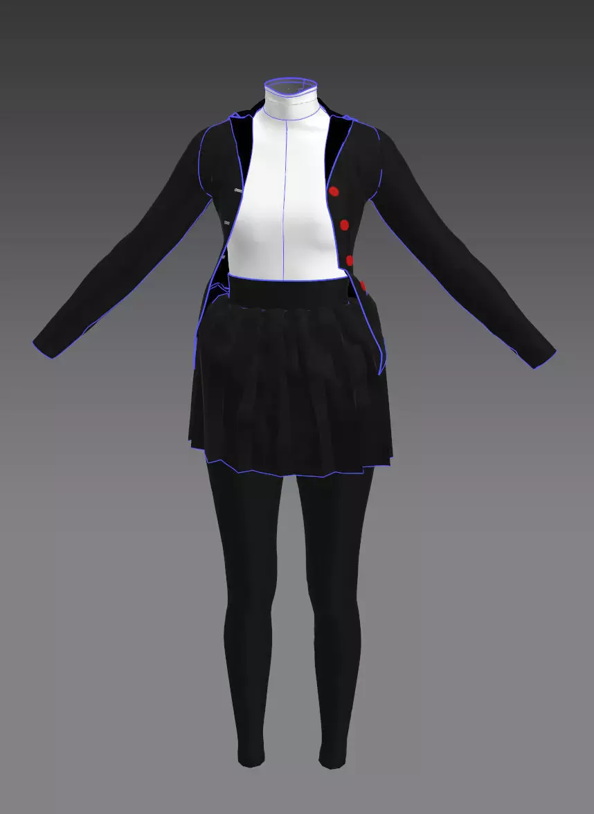 school uniform Free 3D model_0