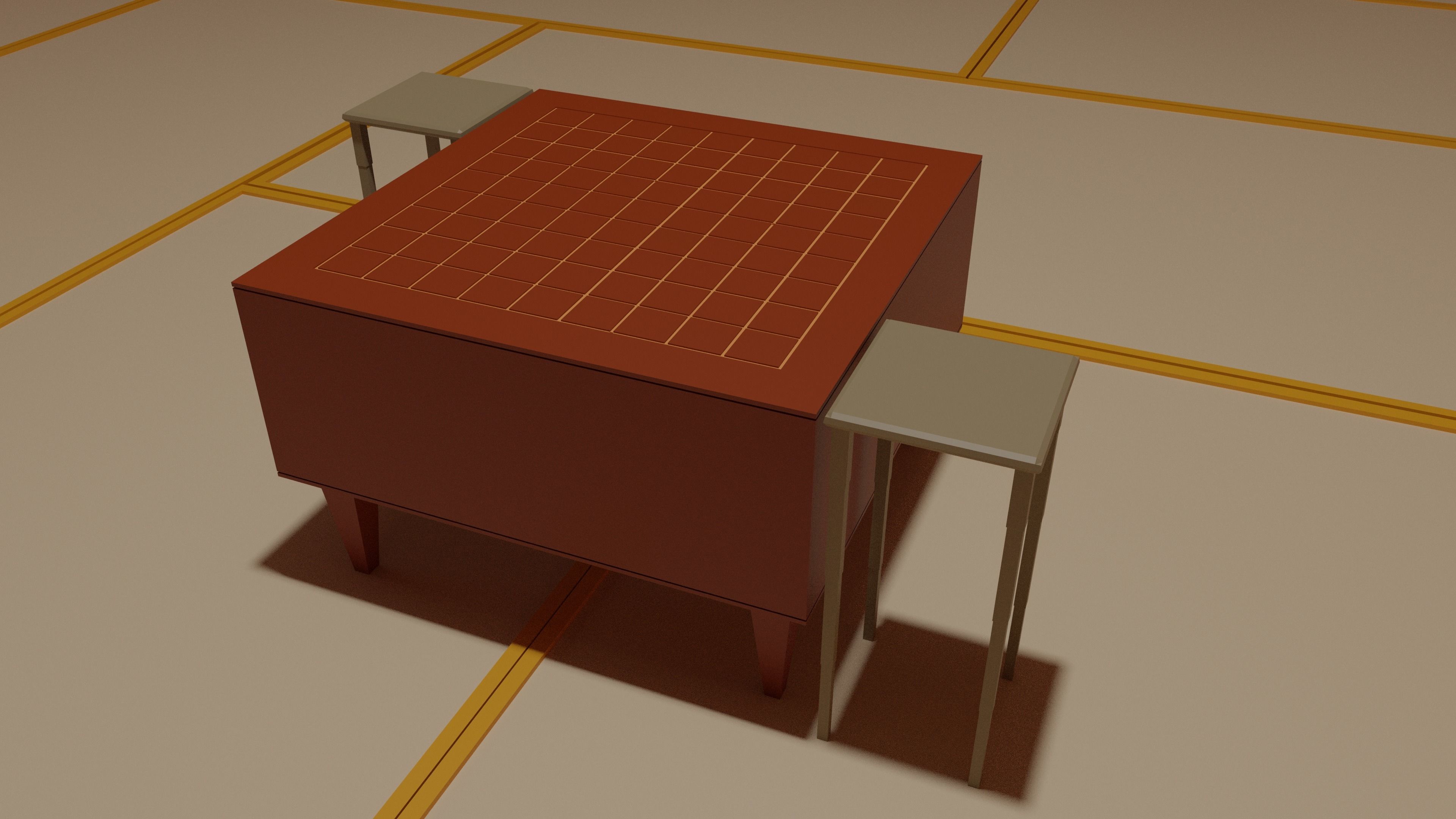 Small Temple in oriental style Low-poly 3D model_4