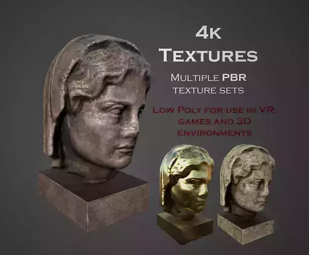 Head of Goddess of harvest Low-poly 3D model