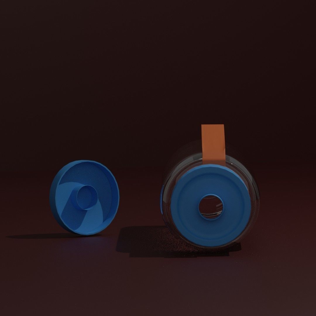 Bottle water Low-poly 3D model_2