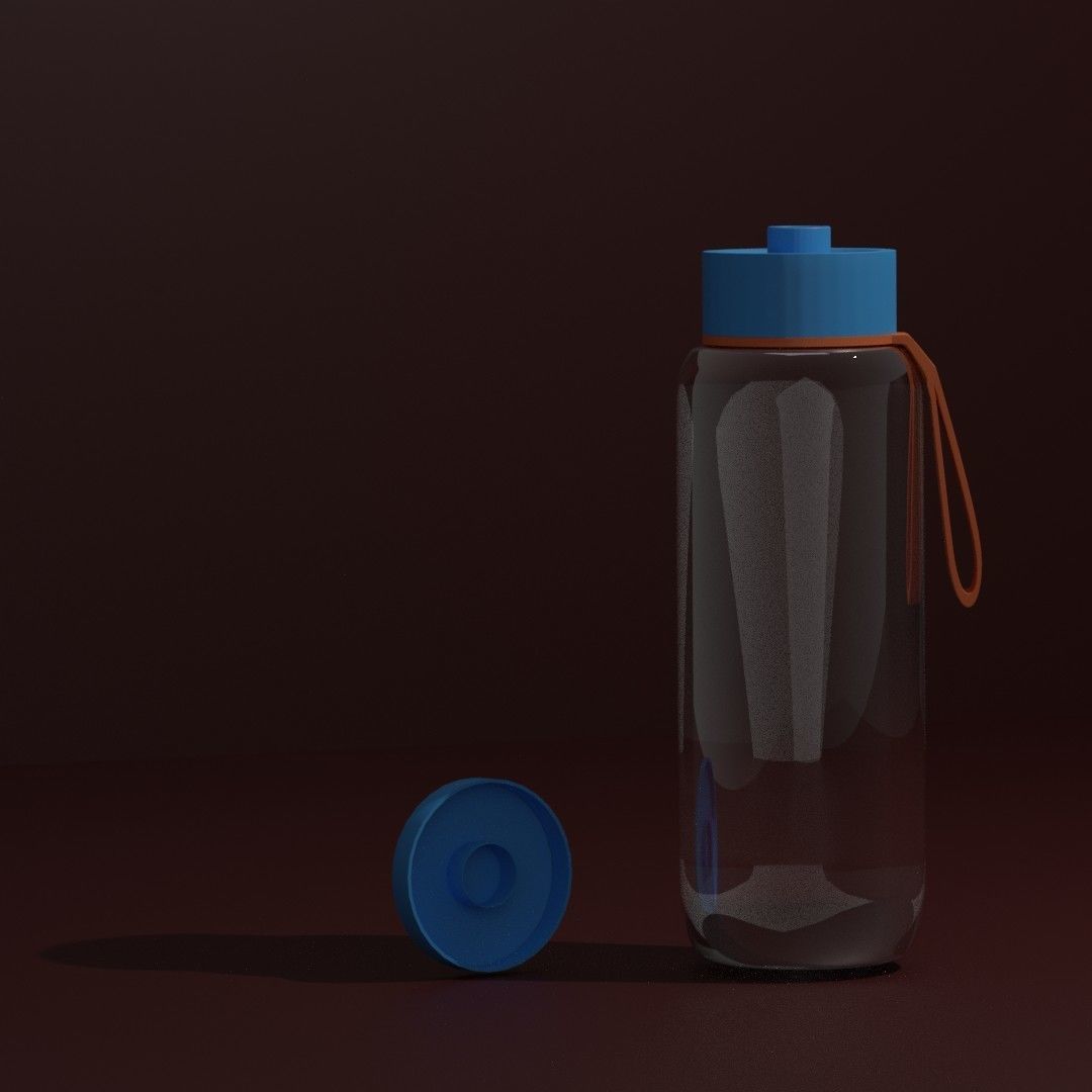 Bottle water Low-poly 3D model_1
