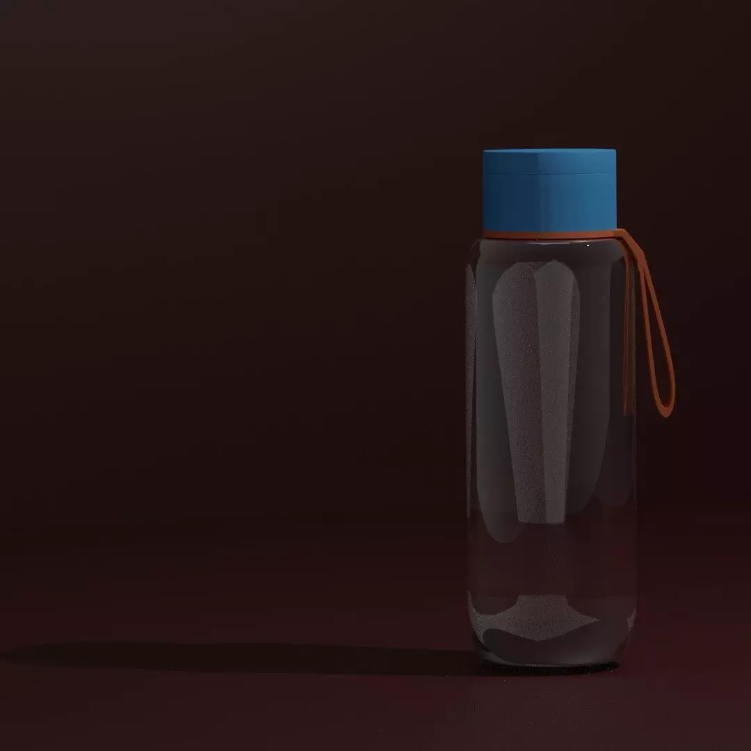 Bottle water Low-poly 3D model_0