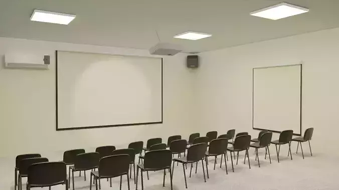 Presentation Room Interior Low-poly 3D model
