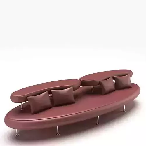 Modern Leather Sofa With Pillows