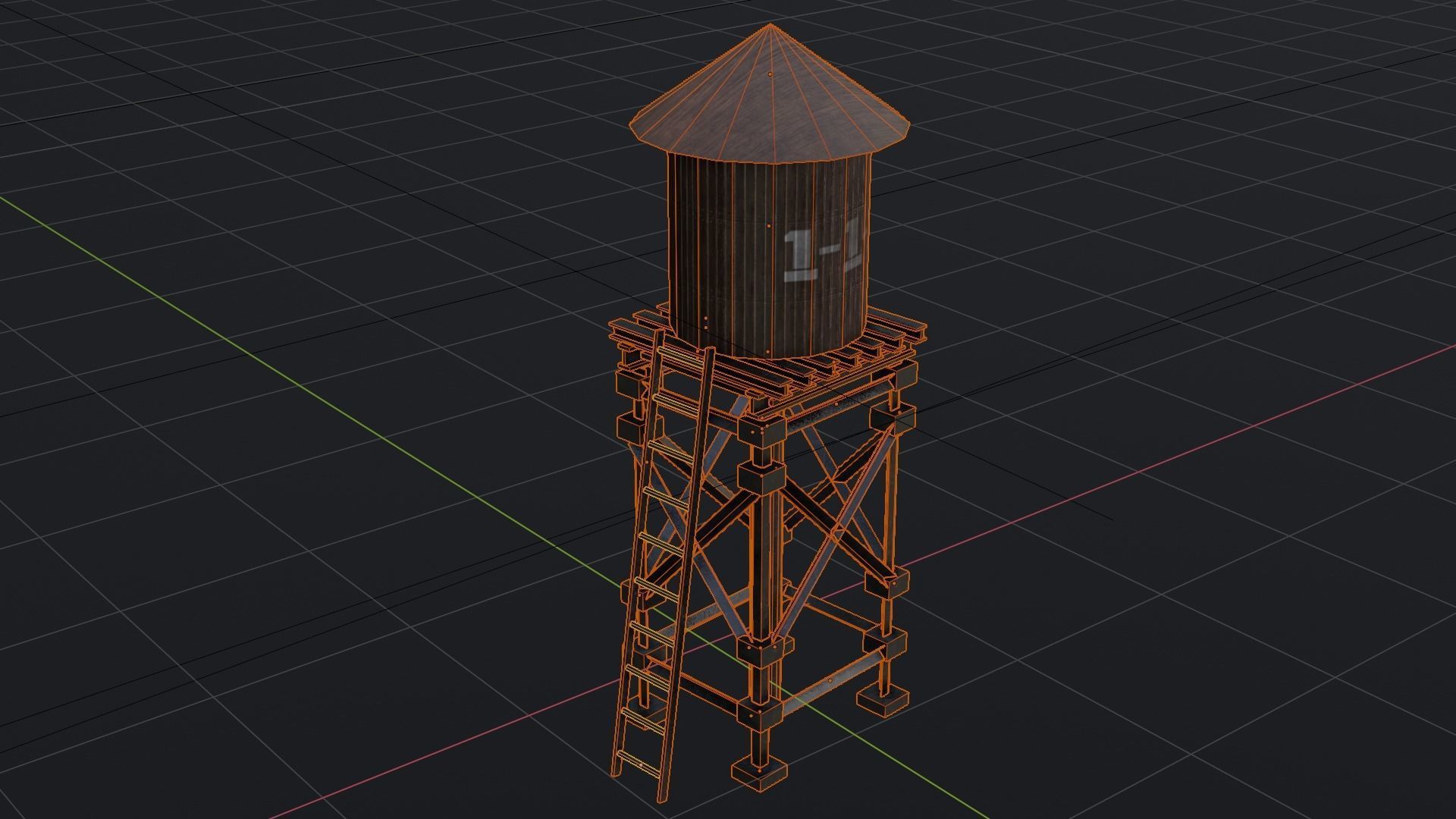 Water Tank - Game Ready - Low Poly - PBR 3D Model Low-poly 3D model_4