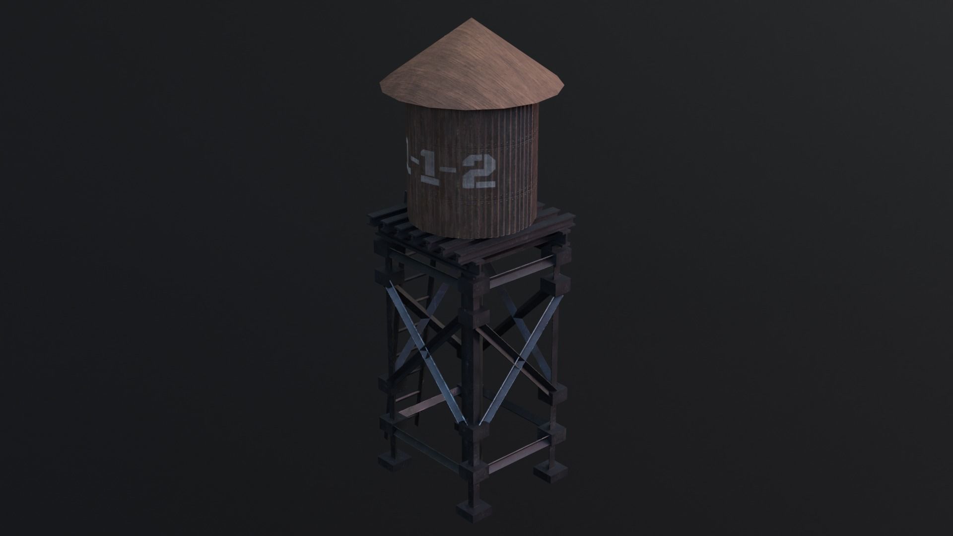 Water Tank - Game Ready - Low Poly - PBR 3D Model Low-poly 3D model_1