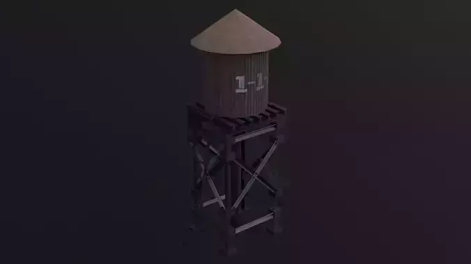 Water Tank - Game Ready - Low Poly - PBR 3D Model
