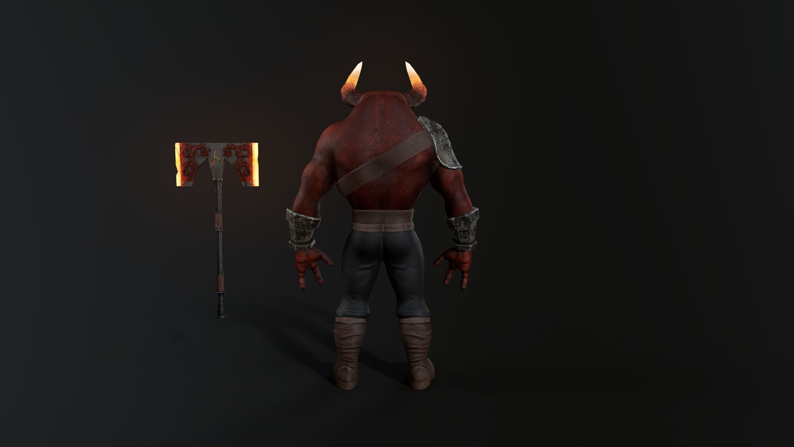 Hell Bull Low-poly 3D model_6