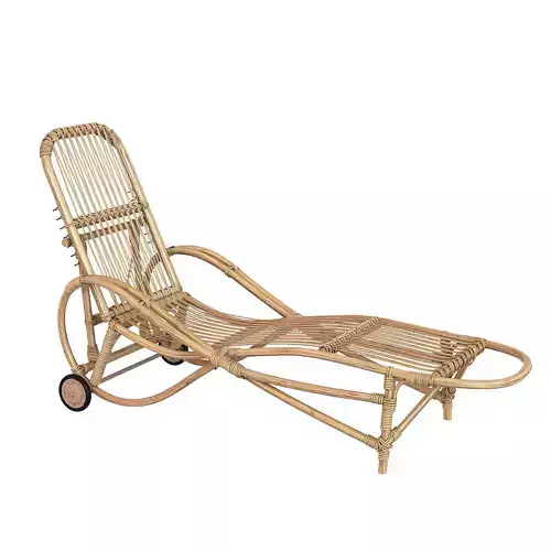 Bamboo rattan garden chaise lounge Germany 1930s 3D model
