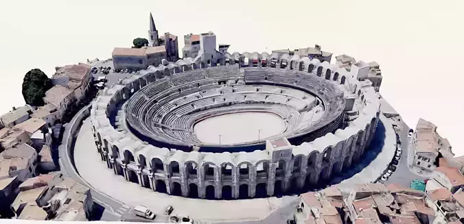 The Arles Amphitheatre - Arenes Arles Low-poly 3D model