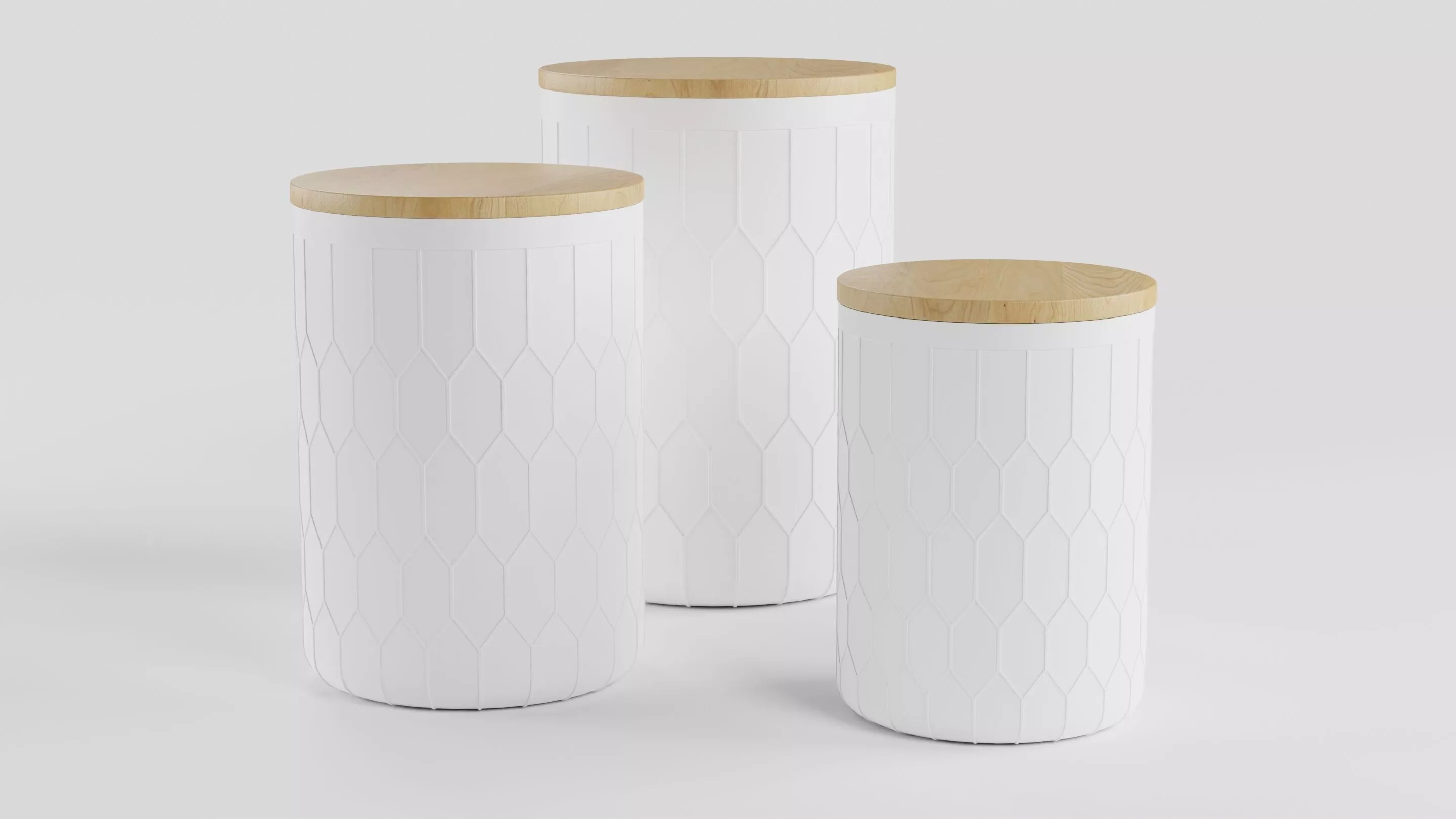 Kitchen Canister Set 09 Scandinavian White - Storage 3D model