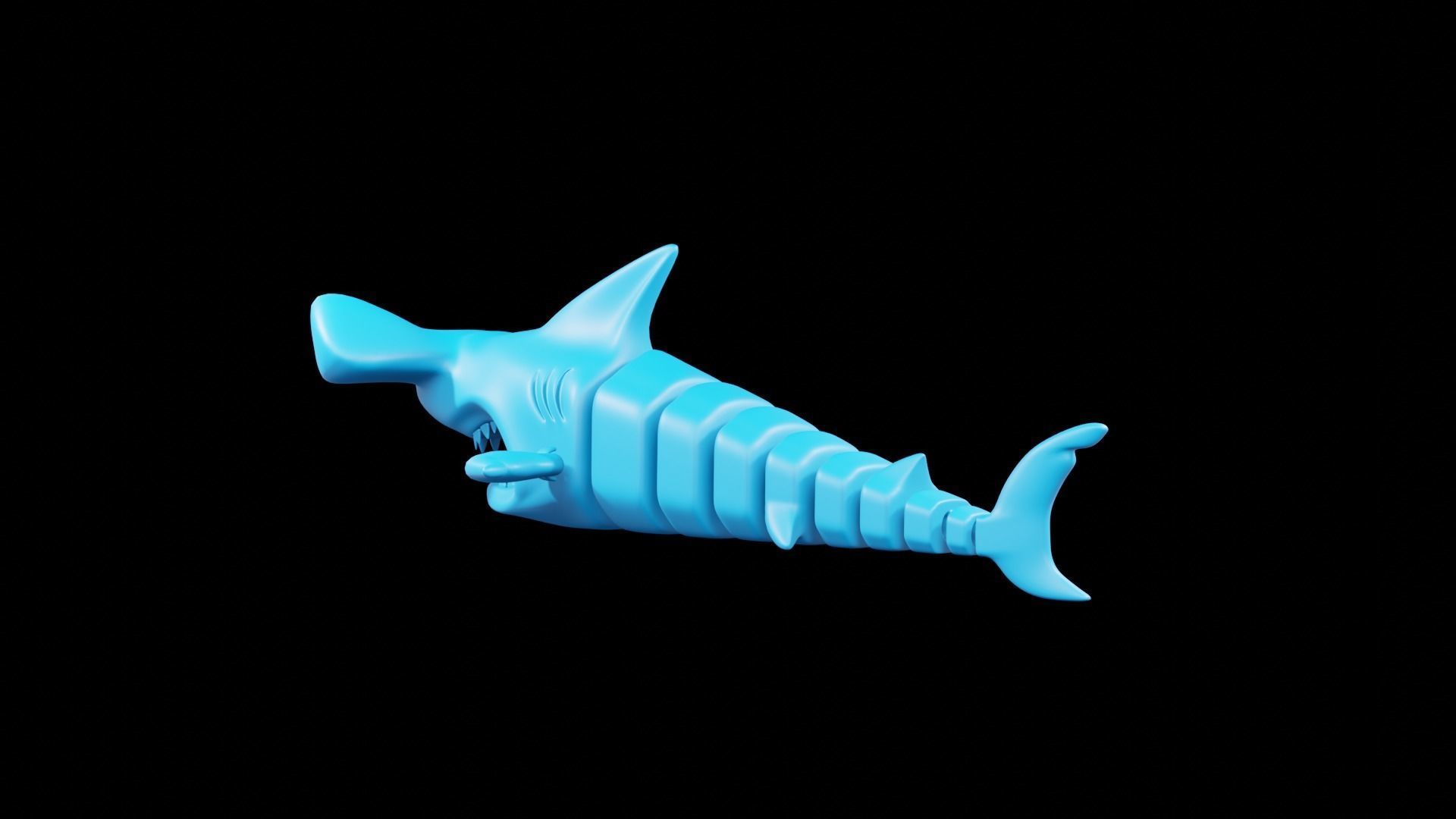SHARK HAMMERHEARD FLEX TOY Print 3d - Blender 3d Free 3D print model_3