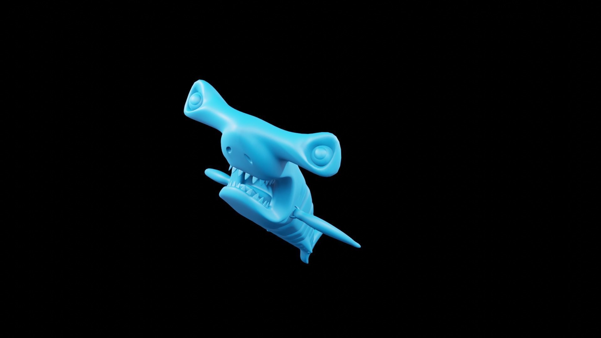 SHARK HAMMERHEARD FLEX TOY Print 3d - Blender 3d Free 3D print model_10