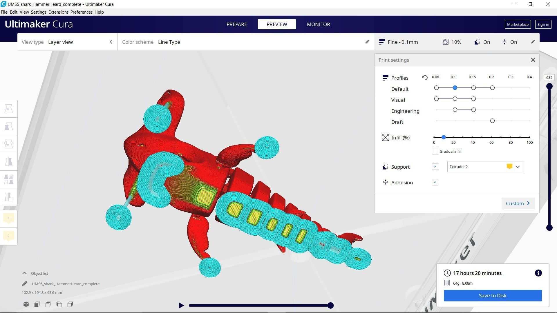 SHARK HAMMERHEARD FLEX TOY Print 3d - Blender 3d Free 3D print model_12