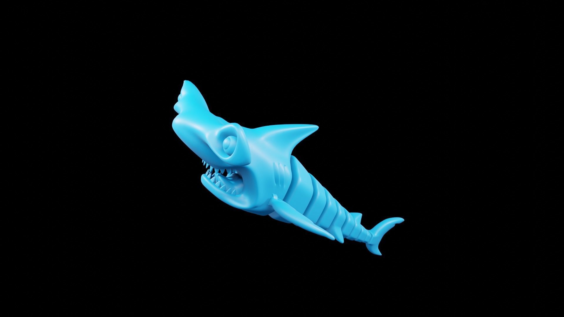 SHARK HAMMERHEARD FLEX TOY Print 3d - Blender 3d Free 3D print model_6