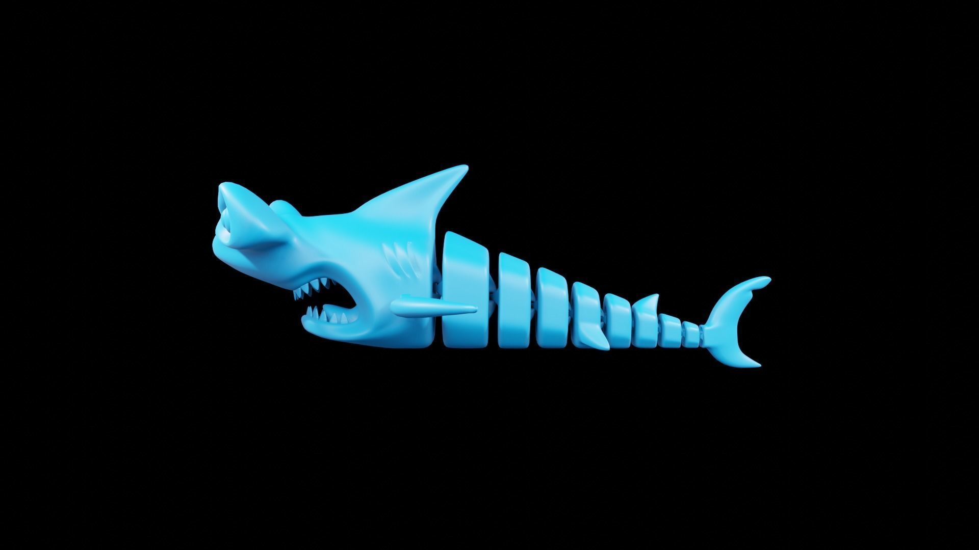 SHARK HAMMERHEARD FLEX TOY Print 3d - Blender 3d Free 3D print model_2