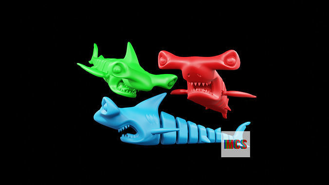 SHARK HAMMERHEARD FLEX TOY Print 3d - Blender 3d Free 3D print model
