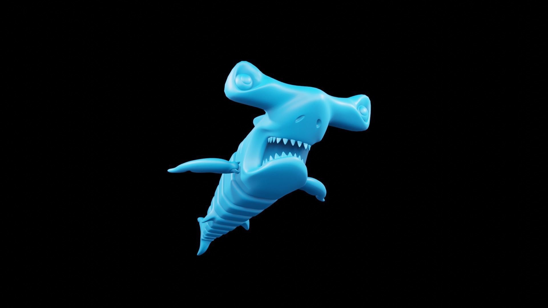 SHARK HAMMERHEARD FLEX TOY Print 3d - Blender 3d Free 3D print model_4