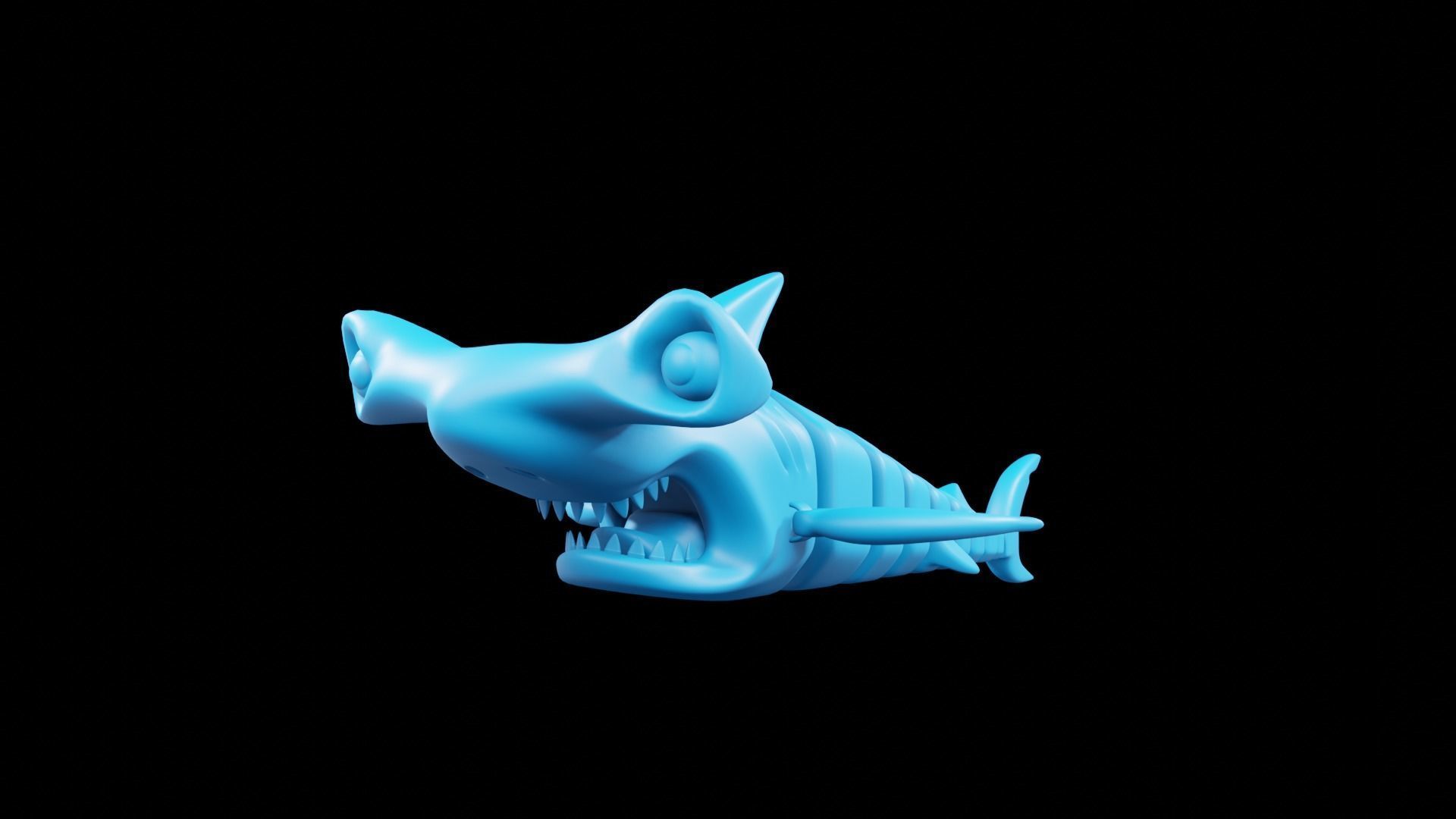 SHARK HAMMERHEARD FLEX TOY Print 3d - Blender 3d Free 3D print model_1