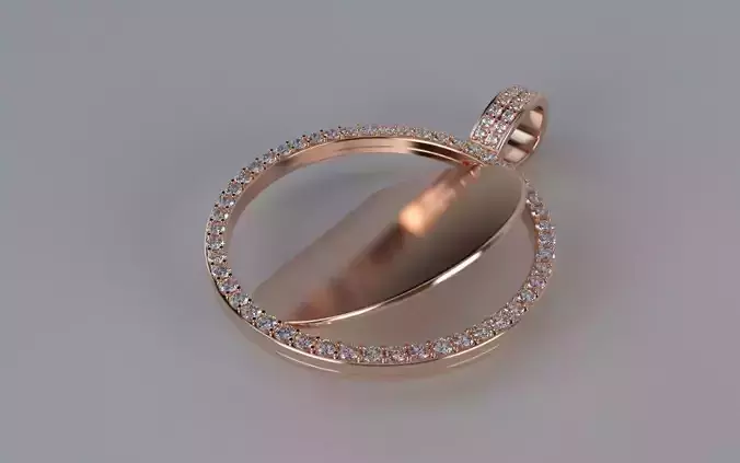 Spinning Picture Pendant - 2mm Stones - MEDIUM 3D print model