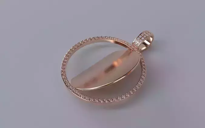 Spinning Picture Pendant - 2mm Stones - LARGE 3D print model