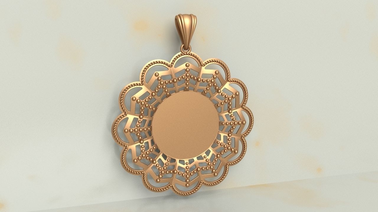 Pendant Frame Model 1 3D print model_6