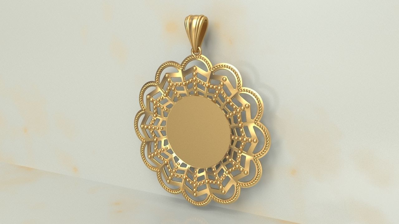 Pendant Frame Model 1 3D print model_7