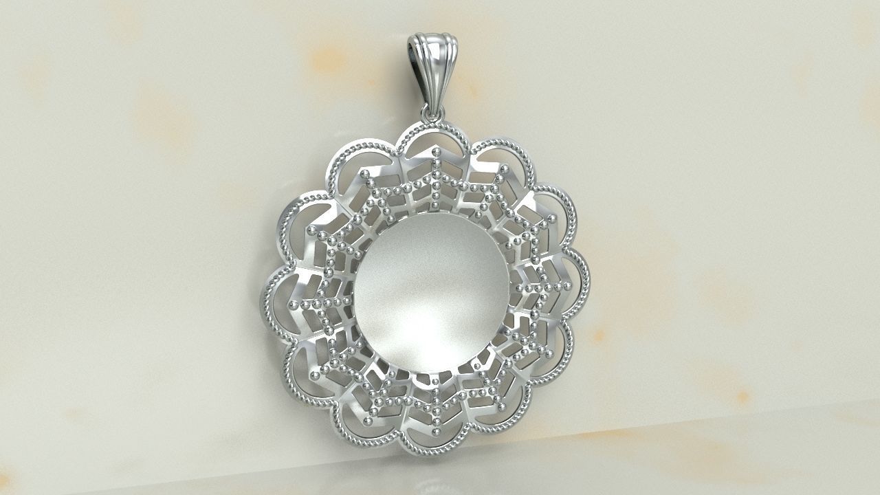 Pendant Frame Model 1 3D print model_5