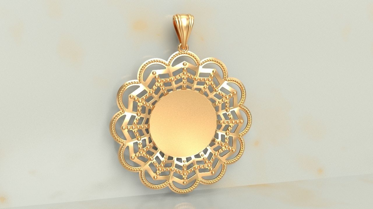 Pendant Frame Model 1 3D print model_3
