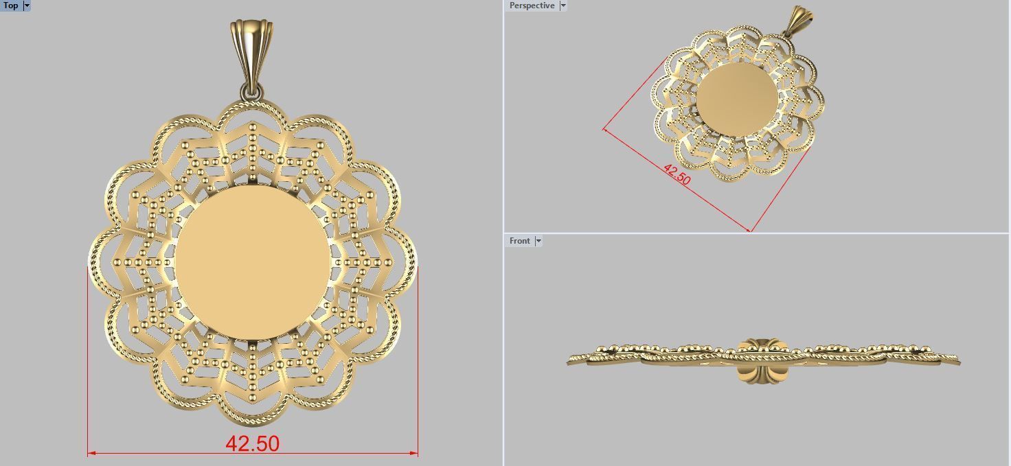 Pendant Frame Model 1 3D print model_8