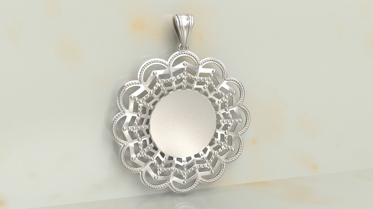 Pendant Frame Model 1 3D print model_2