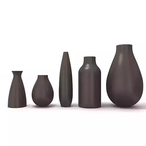 Ceramic Flower Vase Set 2 3D model
