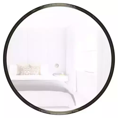 Travis Round Black Wall Mirror