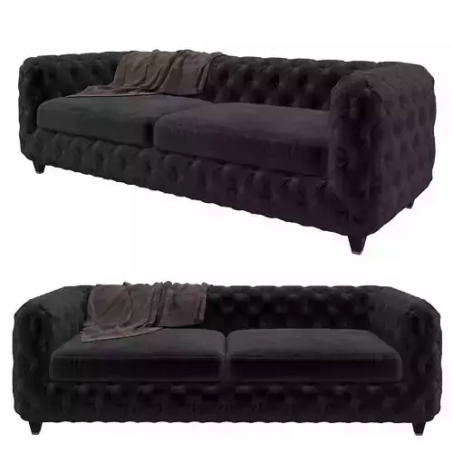 Desire vintage sofa eco 3-seater BLACK