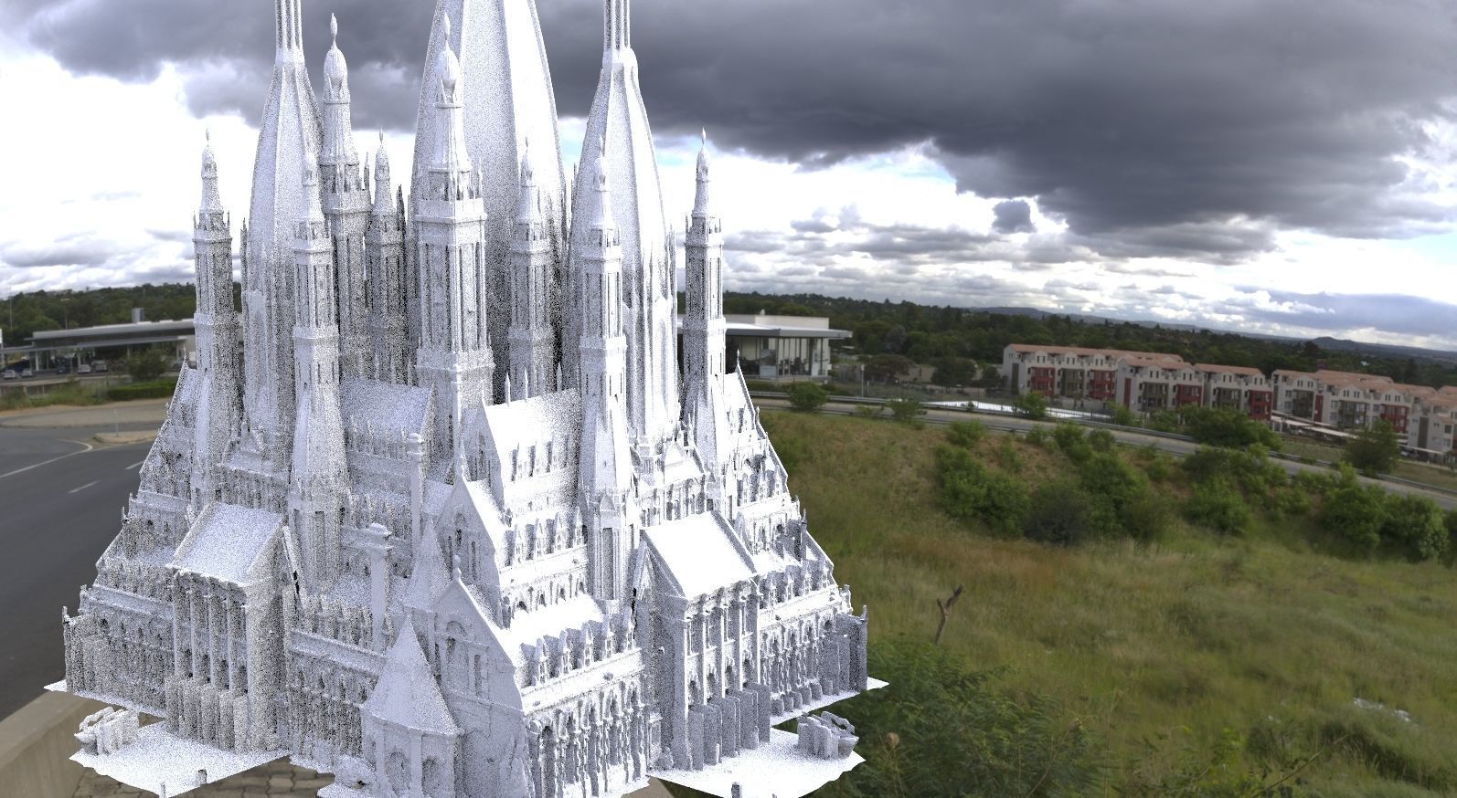 Palace eastern Temple of worship massive 3D model_2