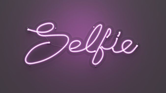 Selfie - Neon Sign 3D model