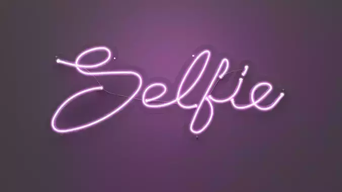 Selfie - Neon Sign 3D model