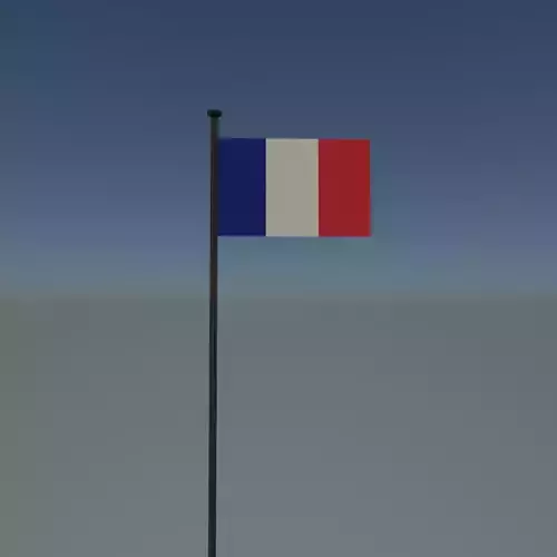 France flag Free low-poly 3D model